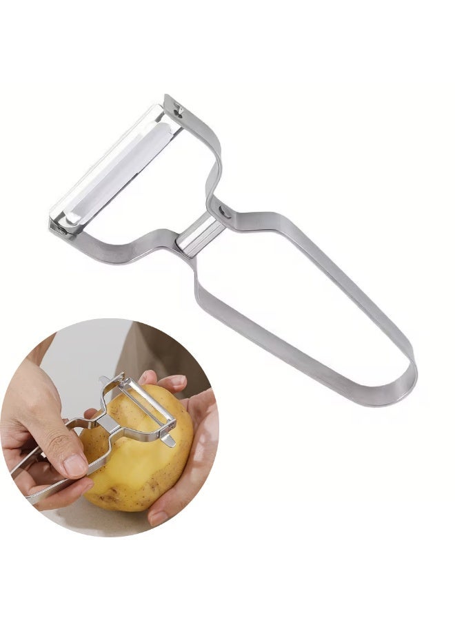 AMM Stainless Steel Fruit & Vegetable Peeler – Creative Potato Peeler with Sharp Blade | Ergonomic Kitchen Tool for Fruits, Vegetables & Daily Cooking - Image 2